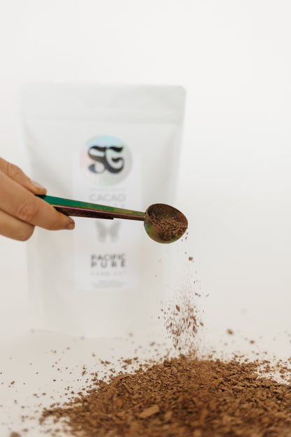 convenience of premium pre-shaved cacao – the easiest way to enjoy rich, ceremonial-grade cacao without the hassle of chopping. Our ready-to-use cacao flakes are made from ethically sourced cacao beans, ideal for your morning ritual, cacao ceremony, or daily wellness routine. Melt effortlessly for hot cacao drinks, blend into smoothies, or add to your plant-based recipes. Perfect for busy mornings, health-conscious consumers, and lovers of organic, minimally processed superfoods. Sustainably packaged, 